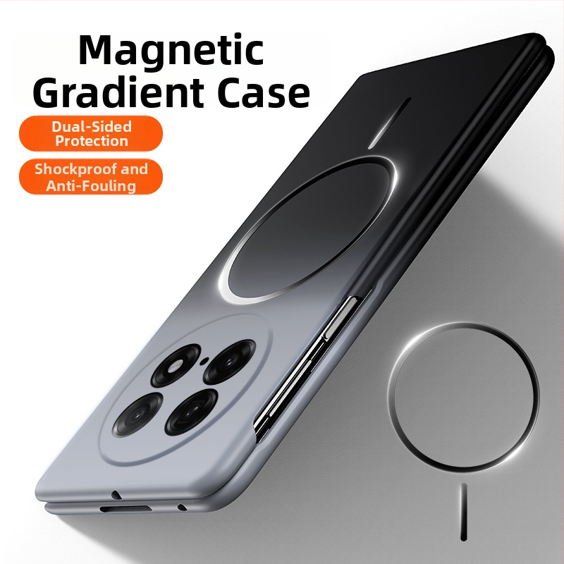Oppo Find N5 ochranný kryt na skladací displej s gradientnou farbou a magnetickým prstenom, matný PC materiál, proti pádu