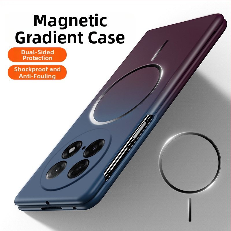 Oppo Find N5 ochranný kryt na skladací displej s gradientnou farbou a magnetickým prstenom, matný PC materiál, proti pádu