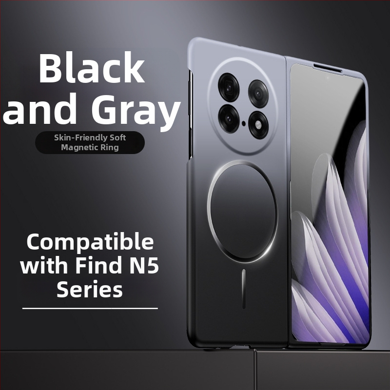 Oppo Find N5 ochranný kryt na skladací displej s gradientnou farbou a magnetickým prstenom, matný PC materiál, proti pádu