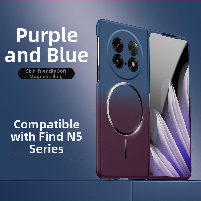 Oppo Find N5 ochranný kryt na skladací displej s gradientnou farbou a magnetickým prstenom, matný PC materiál, proti pádu