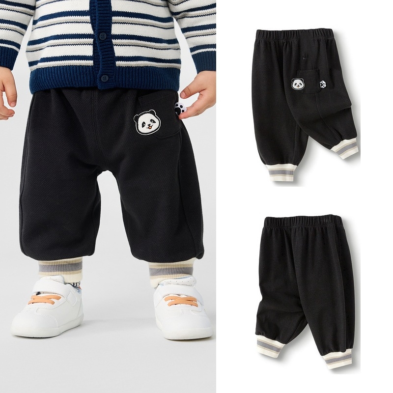 Unisex hlače za bebe i djecu 1–3 godine, svakodnevne sportske hlače, Twill poliester, proljeće 2024, vez