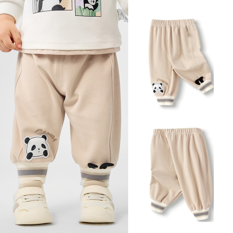 Unisex hlače za bebe i djecu 1–3 godine, svakodnevne sportske hlače, Twill poliester, proljeće 2024, vez