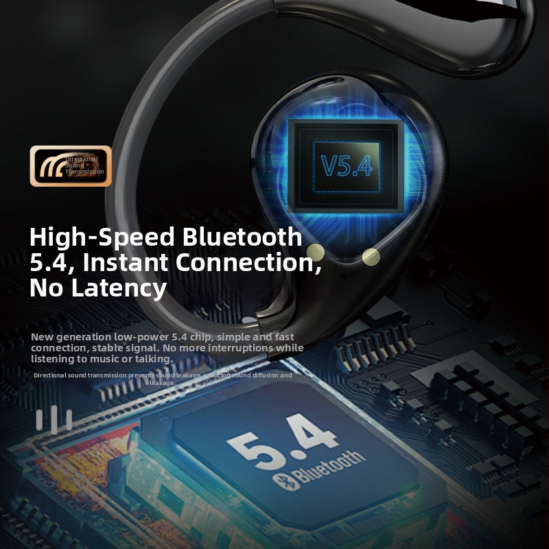 Bežične Bluetooth slušalice s kostnom kondukcijom, na uho, otvoreni dizajn, OWS, duga trajanje baterije
