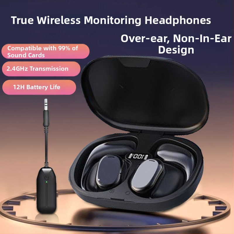 Bezdrôtové Bluetooth slúchadlá s kondukciou kostí, s háčikom na ucho, nevstupujú do ucha, dlhá výdrž batérie, kompatibilné so zvukovou kartou