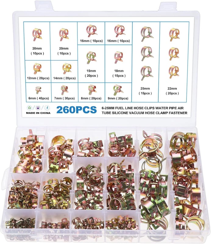 300 броя черни Dacro клампи в комплект с кутия за инструменти