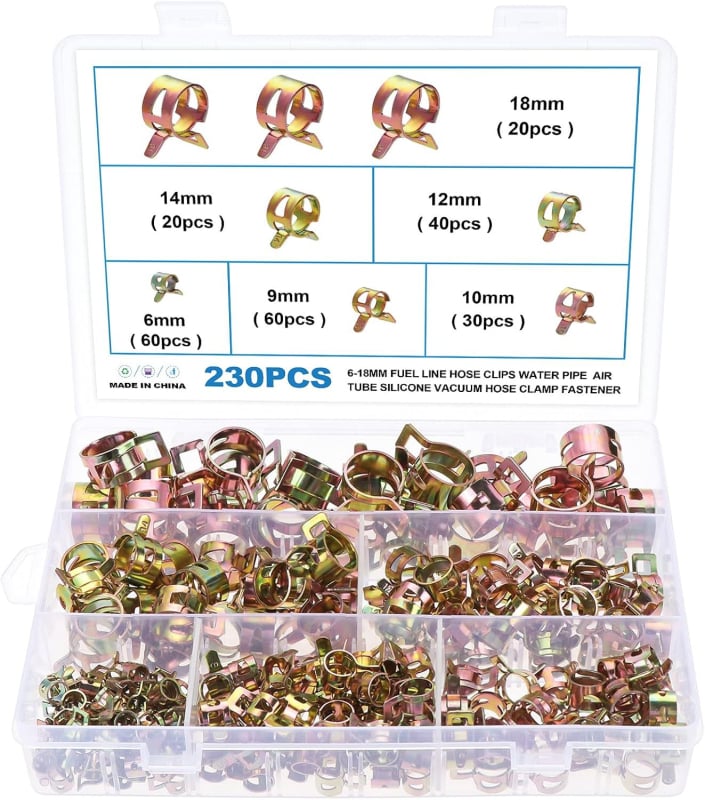 300 броя черни Dacro клампи в комплект с кутия за инструменти