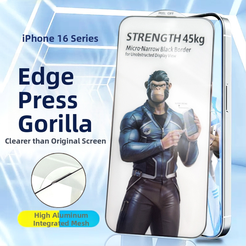 Gorilla tvrdené sklo ochranný štít cez okraj pre iPhone 16/15 Pro, Anti-Peeping, Proti pádu