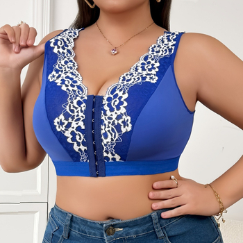 Plus-size komplet donjeg rublja s čipkastim rubom, push-up, bez žice, bočno oblikovanje dojki