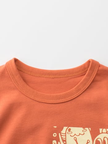 27KIDS Fiúknak készült nyári pamut rövid ujjú felső, koreai stílus, animációs mintával, 3–8 éveseknek