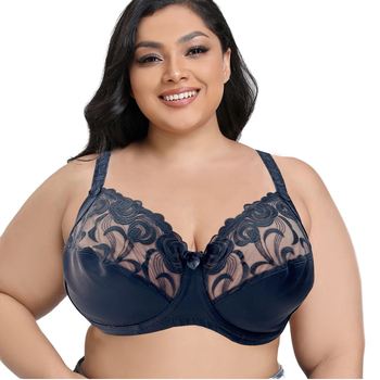 Plus-size grudnjak s ultra-tankim košaricama, čipka, najlon, euro-američki stil