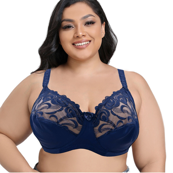 Plus-size grudnjak s ultra-tankim košaricama, čipka, najlon, euro-američki stil