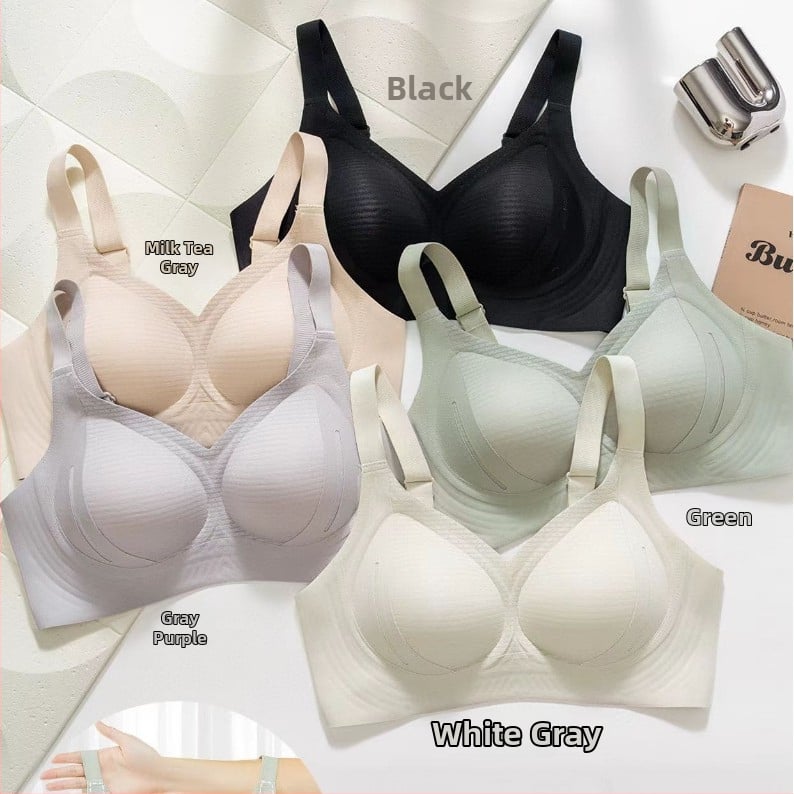 Plus-size bešavni grudnjak za žene s velikim dojkama, vizualno suženje, bočna potpora, protiv opuštanja, bez žice, tanak i prozračan