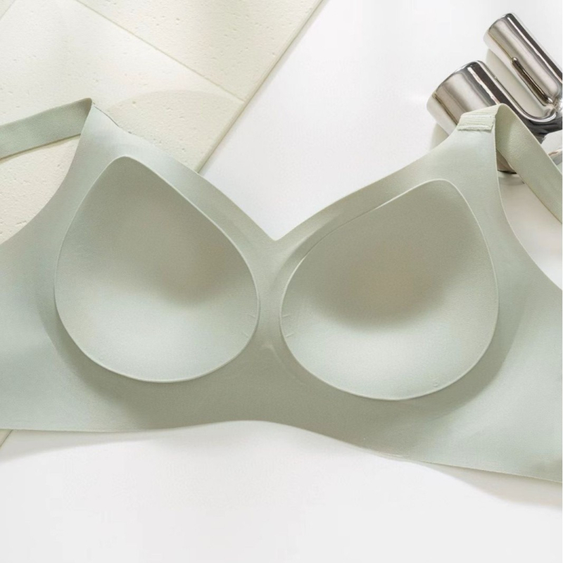 Plus-size bešavni grudnjak za žene s velikim dojkama, vizualno suženje, bočna potpora, protiv opuštanja, bez žice, tanak i prozračan
