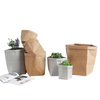 Logózott Kraft papírtáska DuPont papírral, texturált felület, retró stílus, szakadásálló