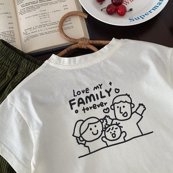 Uniszex gyerekeknek rövid ujjú pamut-T-shirt, cartoon nyomtatással - nyár 2025