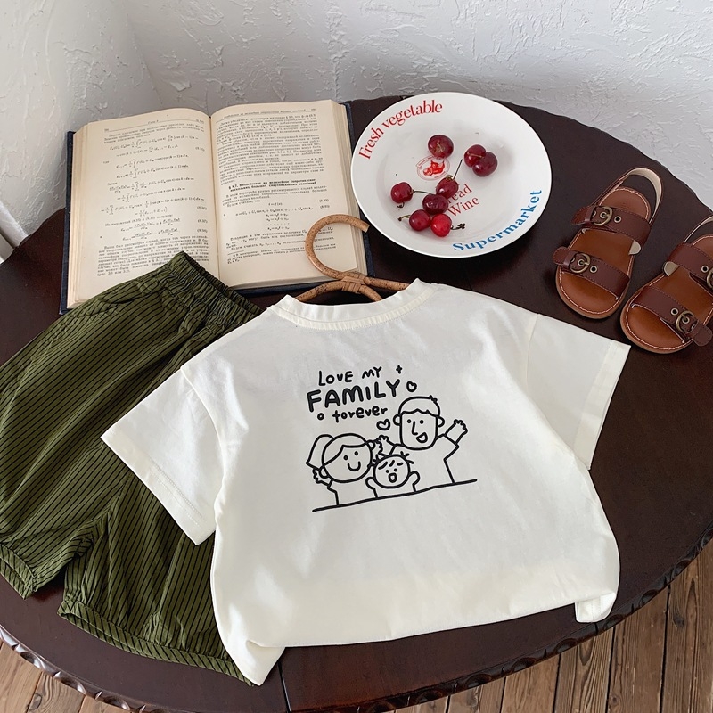 Uniszex gyerekeknek rövid ujjú pamut-T-shirt, cartoon nyomtatással - nyár 2025
