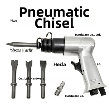 Set pneumatické kladivo 150 mm s dlátami a hlavami na odstraňovanie hrdze, s kruhovou rukoväťou