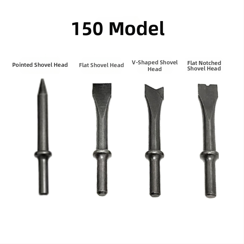 Set pneumatické kladivo 150 mm s dlátami a hlavami na odstraňovanie hrdze, s kruhovou rukoväťou
