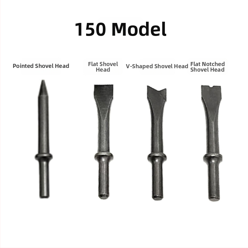 Set pneumatické kladivo 150 mm s dlátami a hlavami na odstraňovanie hrdze, s kruhovou rukoväťou
