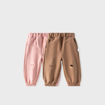 Gyerekeknek készült melegítőnadrág fleece béléssel, uniszex, pamut.