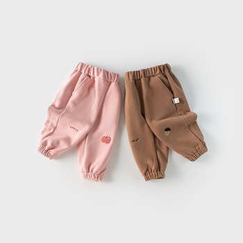 Gyerekeknek készült melegítőnadrág fleece béléssel, uniszex, pamut.