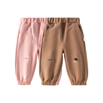 Gyerekeknek készült melegítőnadrág fleece béléssel, uniszex, pamut.