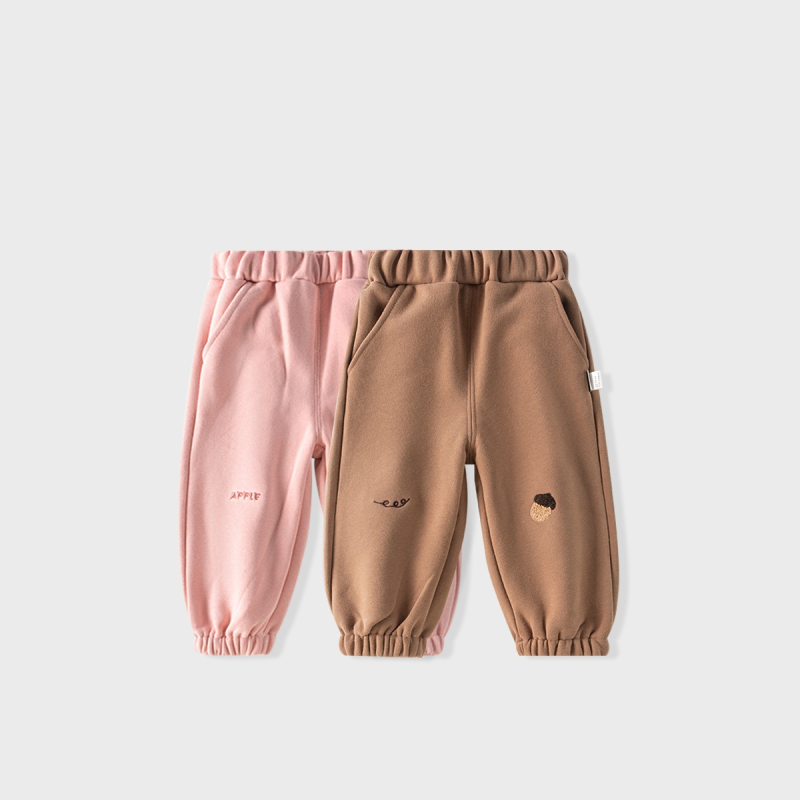 Gyerekeknek készült melegítőnadrág fleece béléssel, uniszex, pamut.