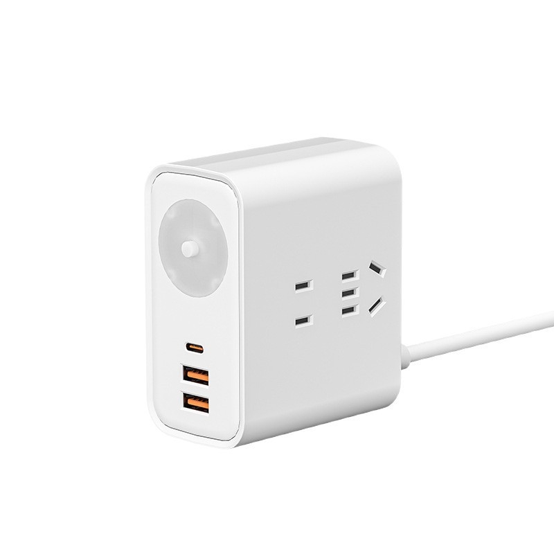 Priză inteligentă de birou, verticală, USB, multifuncțională, pentru casă și călătorii, cu cablu Type-C