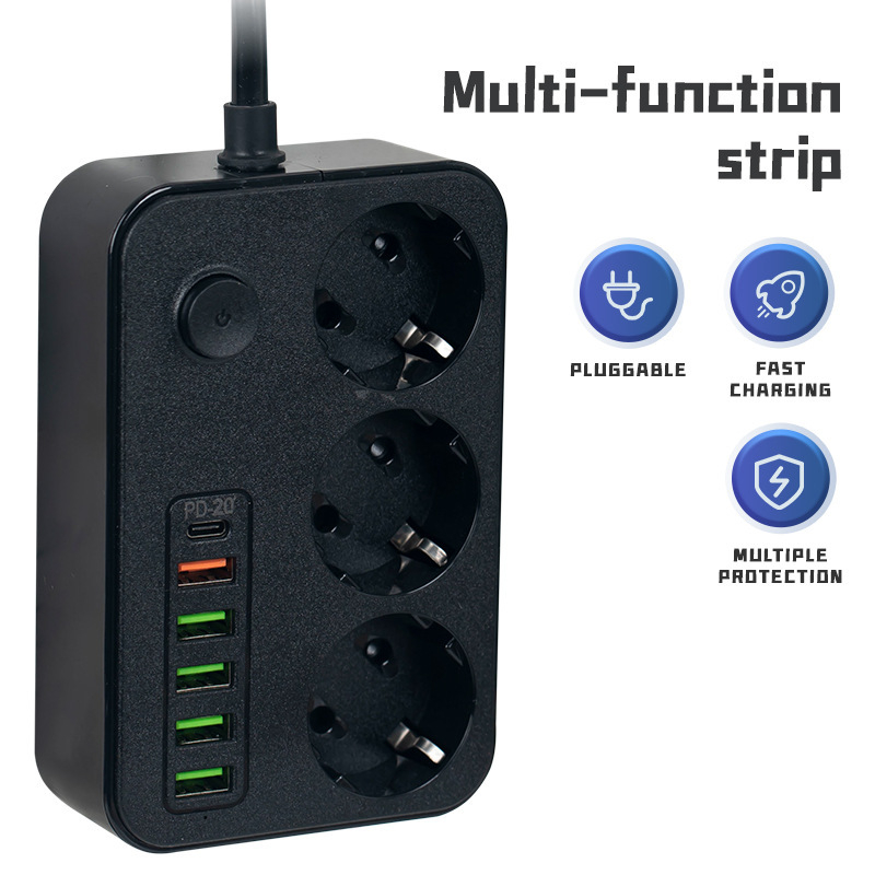 EU standardni USB-C pametni produžitelj s USB punjenjem