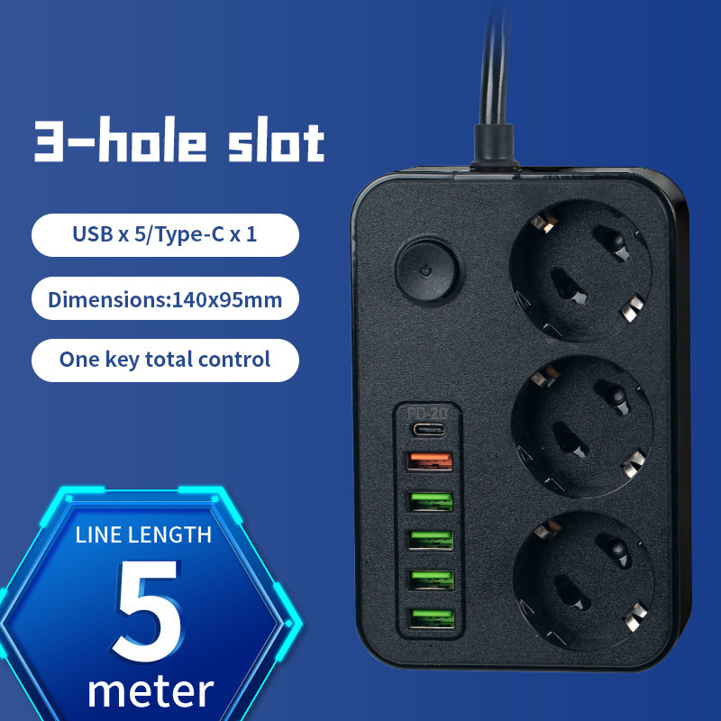 EU standardni USB-C pametni produžitelj s USB punjenjem