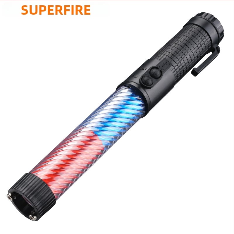 YJ04 Magnetická LED signálná palica s červeným a modrým blikáním pre bezpečnostnú hliadku