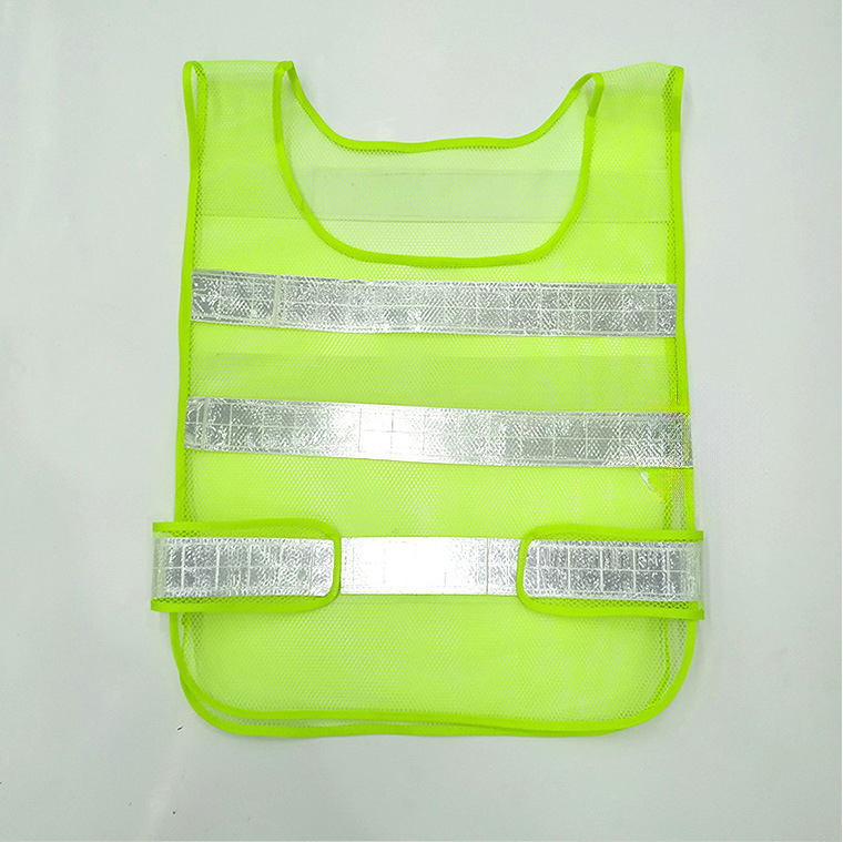 Reflektirajuća mrežasta vesta s tri trake u fluorescentno zelenoj, crvenoj i crnoj boji
