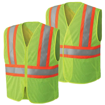 LM01 Reflektirajuća sigurnosna vest, fluorescenčna žuta, 63×64 cm, 100% poliester