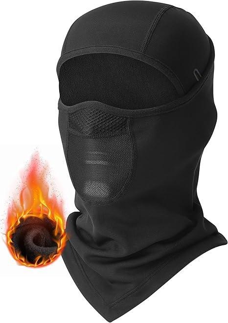 Maska za lice za skijanje s kapuljom, topla i prozračna, otporna na vjetar s fleec podlogom, unisex