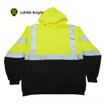 Dazzling reflexný fleece pulóver s vreckami, teplé polárne pracovné oblečenie, voľnočasové športové oblečenie