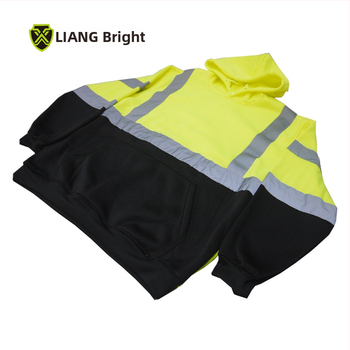 Dazzling reflexný fleece pulóver s vreckami, teplé polárne pracovné oblečenie, voľnočasové športové oblečenie