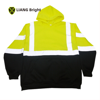 Dazzling reflexný fleece pulóver s vreckami, teplé polárne pracovné oblečenie, voľnočasové športové oblečenie