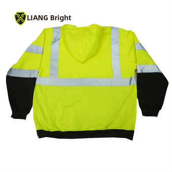 Dazzling reflexný fleece pulóver s vreckami, teplé polárne pracovné oblečenie, voľnočasové športové oblečenie
