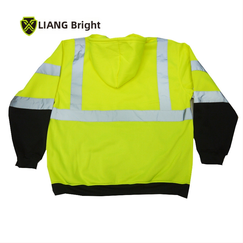 Dazzling reflexný fleece pulóver s vreckami, teplé polárne pracovné oblečenie, voľnočasové športové oblečenie