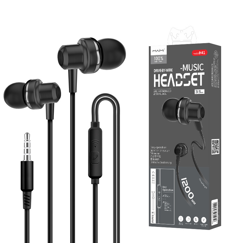 Mai Mi H41 žične in-ear slušalice, 3.5 mm, Android, s mikrofonom, za gaming, visokokvalitetan zvuk