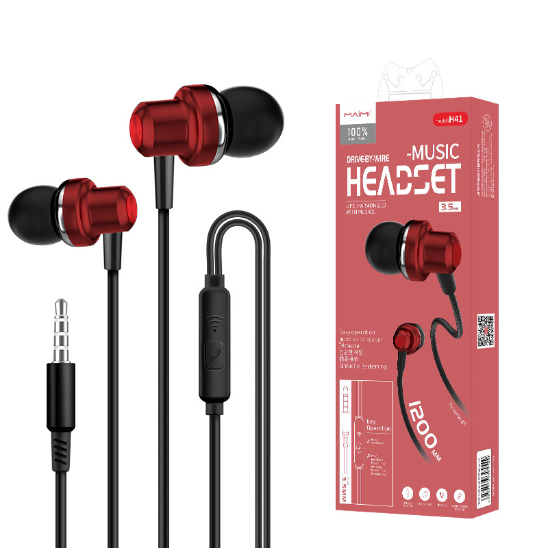 Mai Mi H41 žične in-ear slušalice, 3.5 mm, Android, s mikrofonom, za gaming, visokokvalitetan zvuk