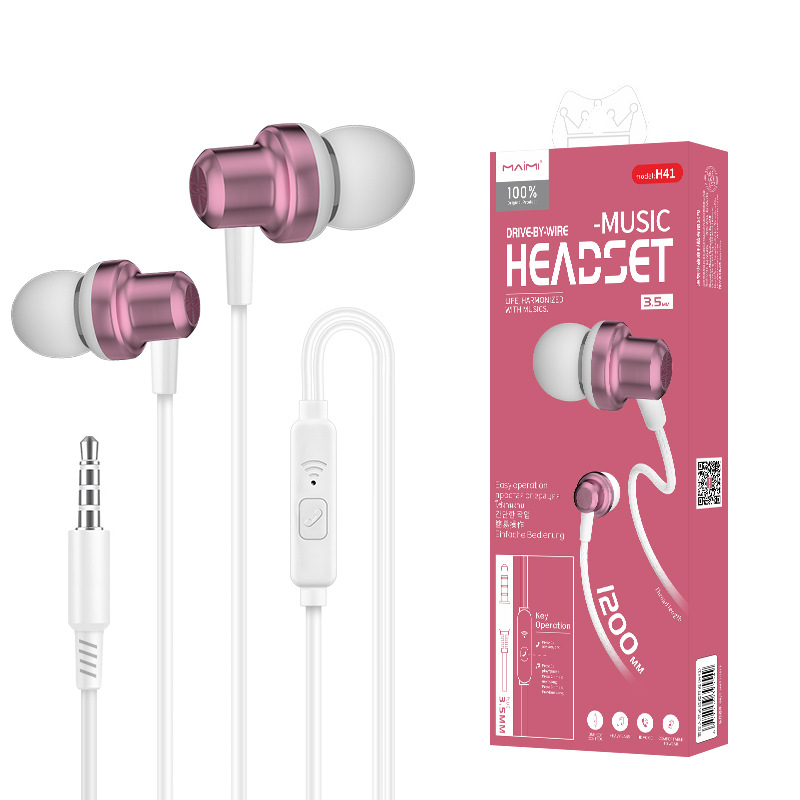 Mai Mi H41 žične in-ear slušalice, 3.5 mm, Android, s mikrofonom, za gaming, visokokvalitetan zvuk