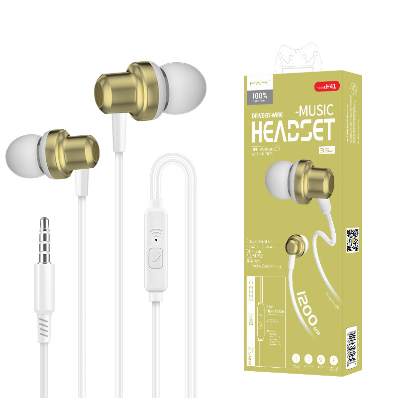 Mai Mi H41 žične in-ear slušalice, 3.5 mm, Android, s mikrofonom, za gaming, visokokvalitetan zvuk