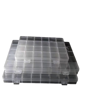 Proziran stolni organizator s 40 pretinaca i 24 pretinaca za polimernu glinu – idealno za perle, dijelove i DIY projekte.