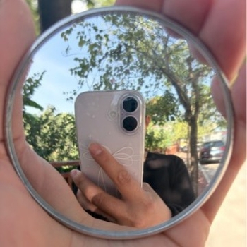 Malo okruglo putno ogledalo za fotografiju, ručno izrađen alat za check-in, HD konveksno ogledalo, vanjska širokokutna rekvizita za fotografiranje, auto ogledalo