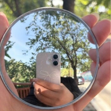 Malo okruglo putno ogledalo za fotografiju, ručno izrađen alat za check-in, HD konveksno ogledalo, vanjska širokokutna rekvizita za fotografiranje, auto ogledalo