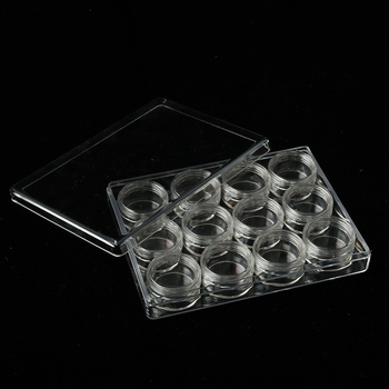Prozirna kutija za bočice od 10 g s 12 pretinaca, plastični organizator za nokte i šminku, kutija za pohranu perli