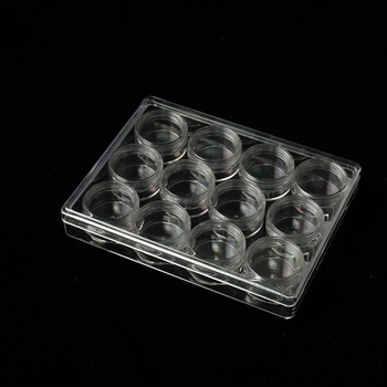 Prozirna kutija za bočice od 10 g s 12 pretinaca, plastični organizator za nokte i šminku, kutija za pohranu perli