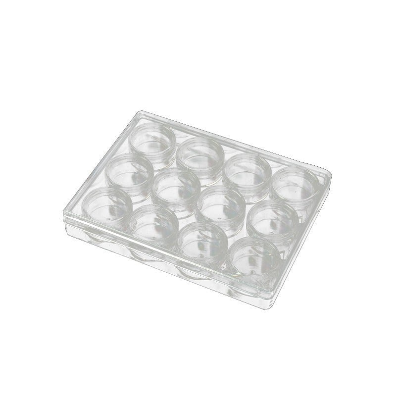 Prozirna kutija za bočice od 10 g s 12 pretinaca, plastični organizator za nokte i šminku, kutija za pohranu perli