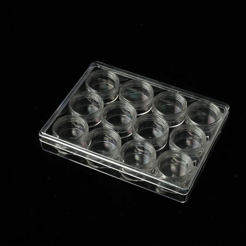 Prozirna kutija za bočice od 10 g s 12 pretinaca, plastični organizator za nokte i šminku, kutija za pohranu perli